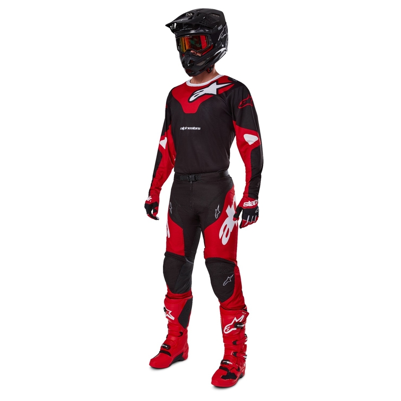Alpinestars Racer Veil панталони за мотокрос Черно и червено