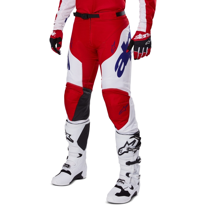Alpinestars Racer Veil Панталони за мотокрос червено и бяло
