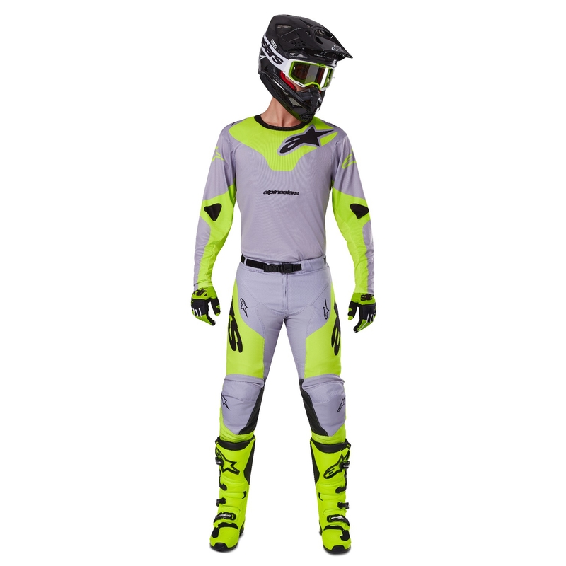 Alpinestars Racer Veil панталони за мотокрос сиво-флуорово жълто
