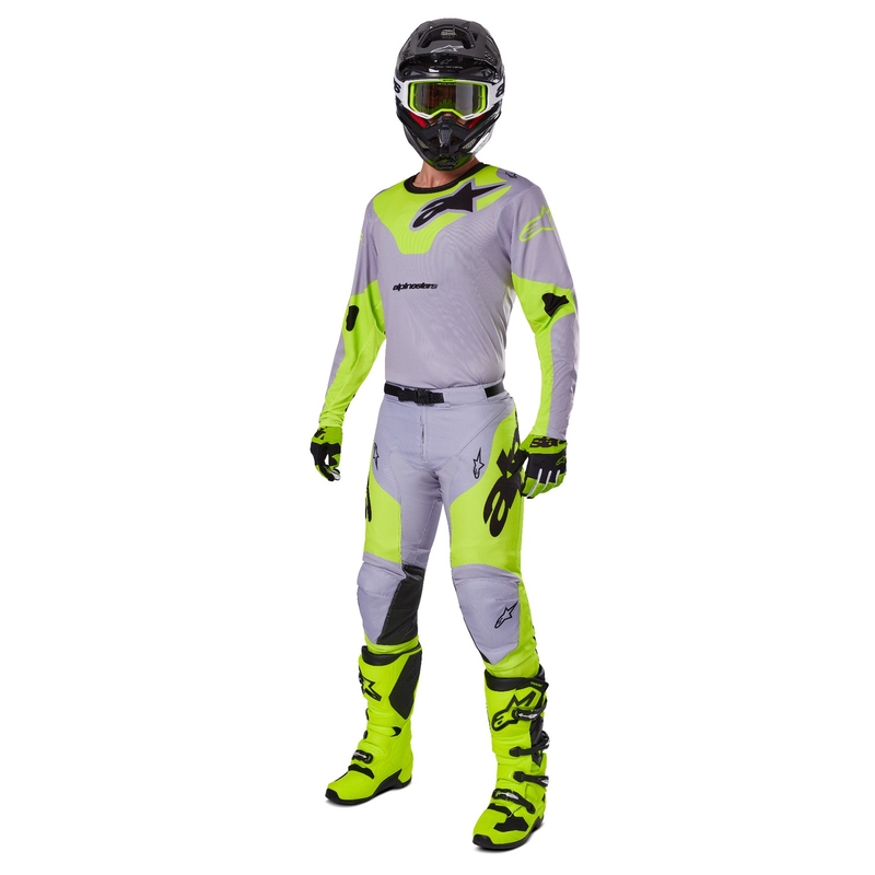Alpinestars Racer Veil панталони за мотокрос сиво-флуорово жълто