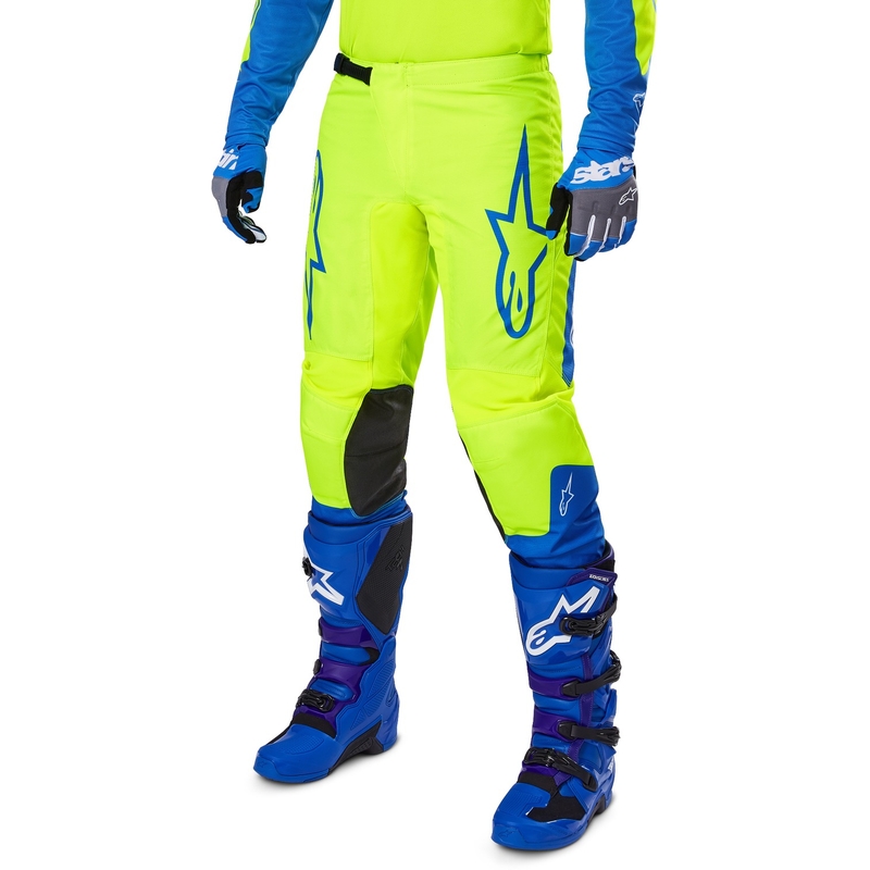 Alpinestars Fluid Haul панталони за мотокрос флуорово жълто-синьо