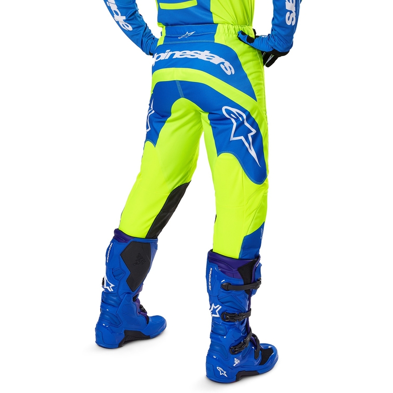 Alpinestars Fluid Haul панталони за мотокрос флуорово жълто-синьо