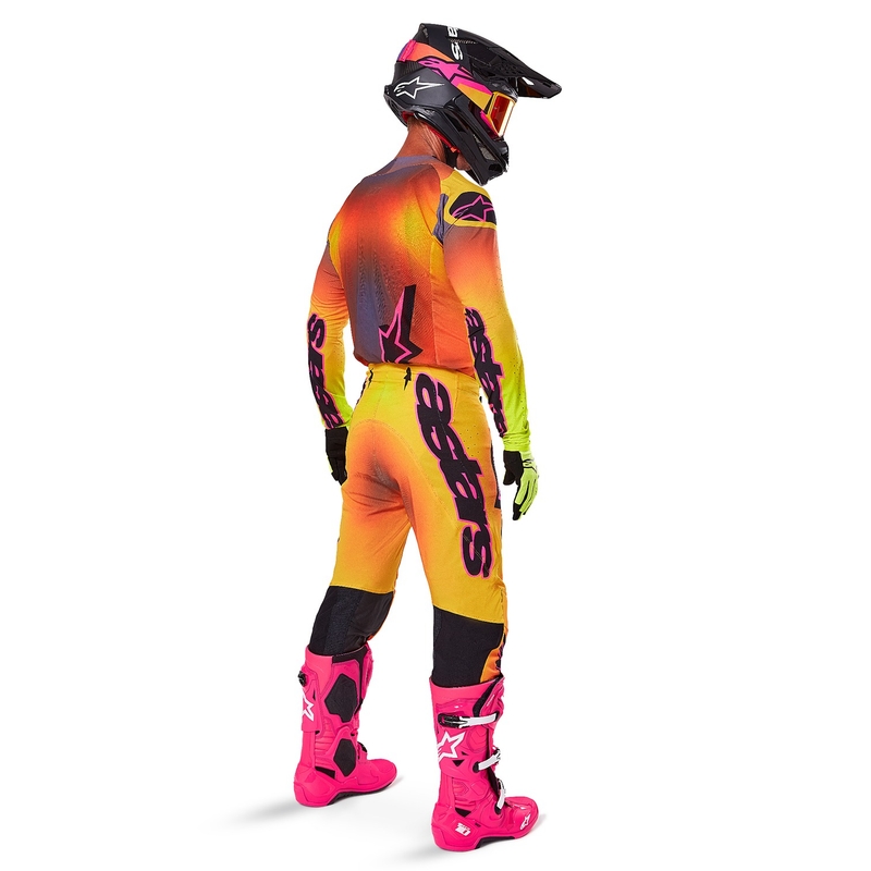 Alpinestars Supertech Lipan Панталони за мотокрос жълто и розово