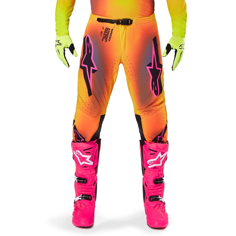 Alpinestars Supertech Lipan Панталони за мотокрос жълто и розово