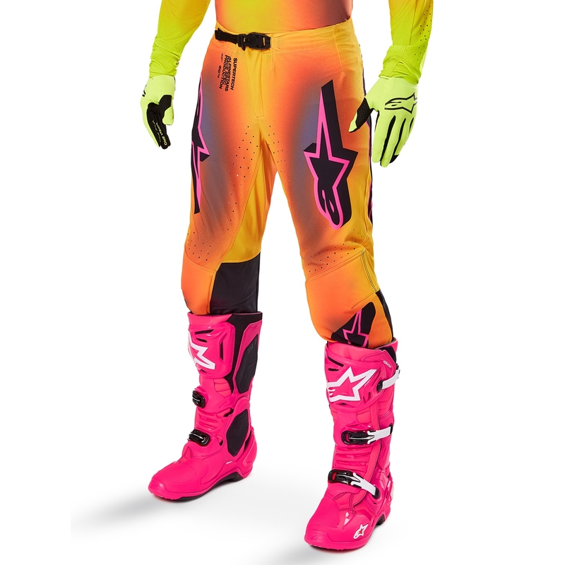 Alpinestars Supertech Lipan Панталони за мотокрос жълто и розово