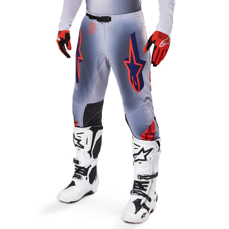 Alpinestars Supertech Lipan панталон за мотокрос сиво-флуо оранжево