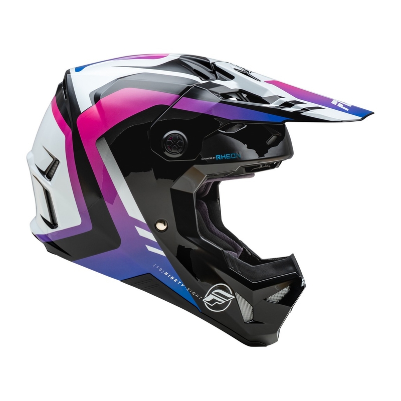 Мотокрос каска FLY Racing Formula CP бяло-черно-лилаво