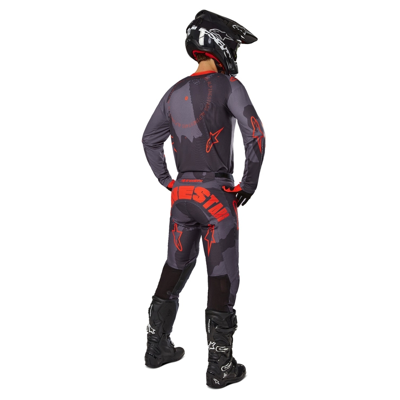 Alpinestars Racer Hollow Панталони за мотокрос сиво камуфлажно-флуо оранжево