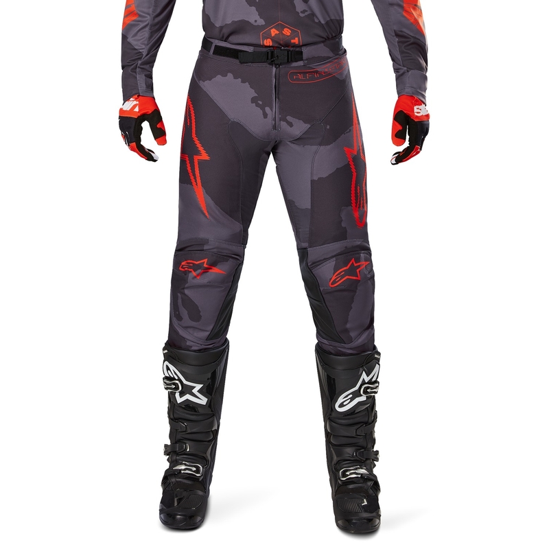 Alpinestars Racer Hollow Панталони за мотокрос сиво камуфлажно-флуо оранжево