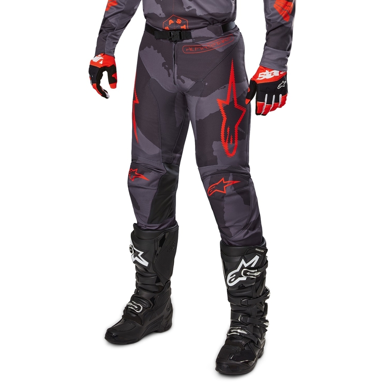 Alpinestars Racer Hollow Панталони за мотокрос сиво камуфлажно-флуо оранжево