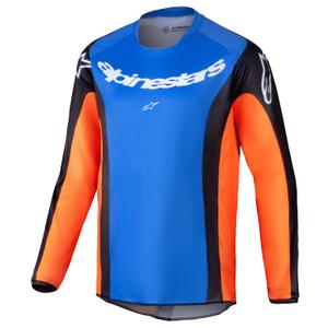Детска тениска за мотокрос Alpinestars Racer Melt orange and blue