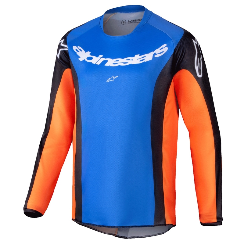Детска тениска за мотокрос Alpinestars Racer Melt orange and blue