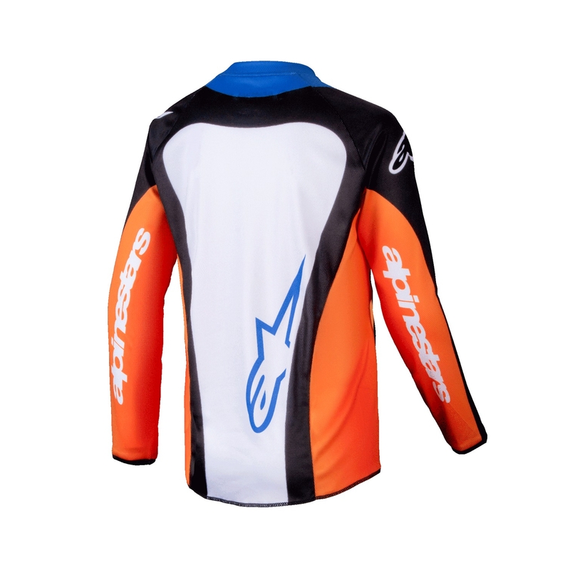 Детска тениска за мотокрос Alpinestars Racer Melt orange and blue