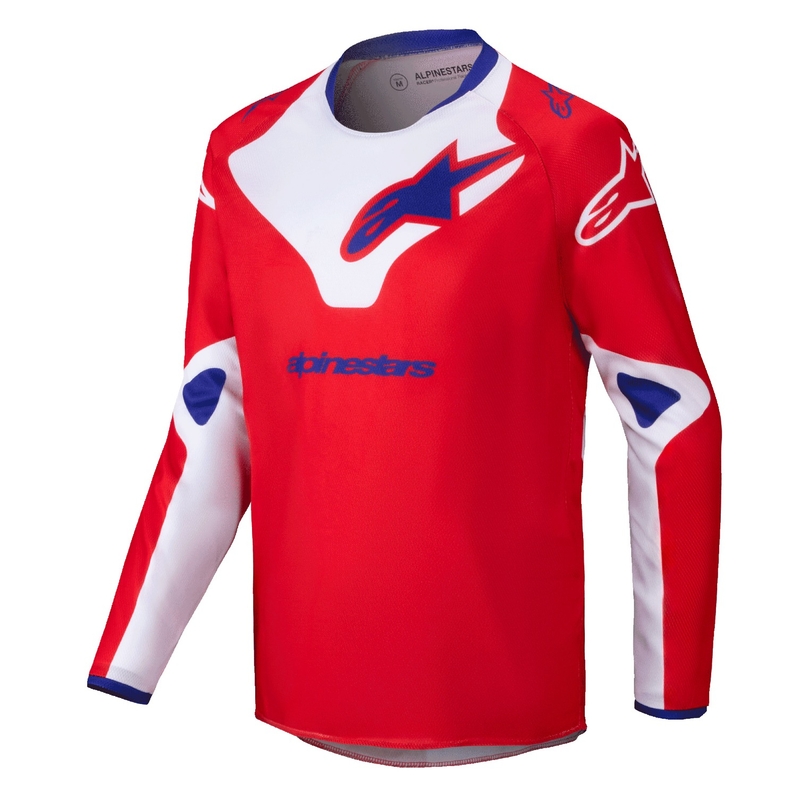 Детска тениска за мотокрос Alpinestars Racer Veil червено и бяло