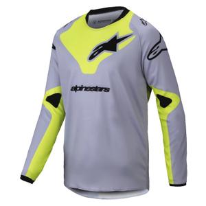 Детска тениска за мотокрос Alpinestars Racer Veil сиво-флуорово жълто
