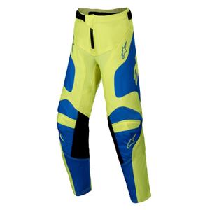 Alpinestars Racer Veil флуорово жълто-сини детски панталони за мотокрос