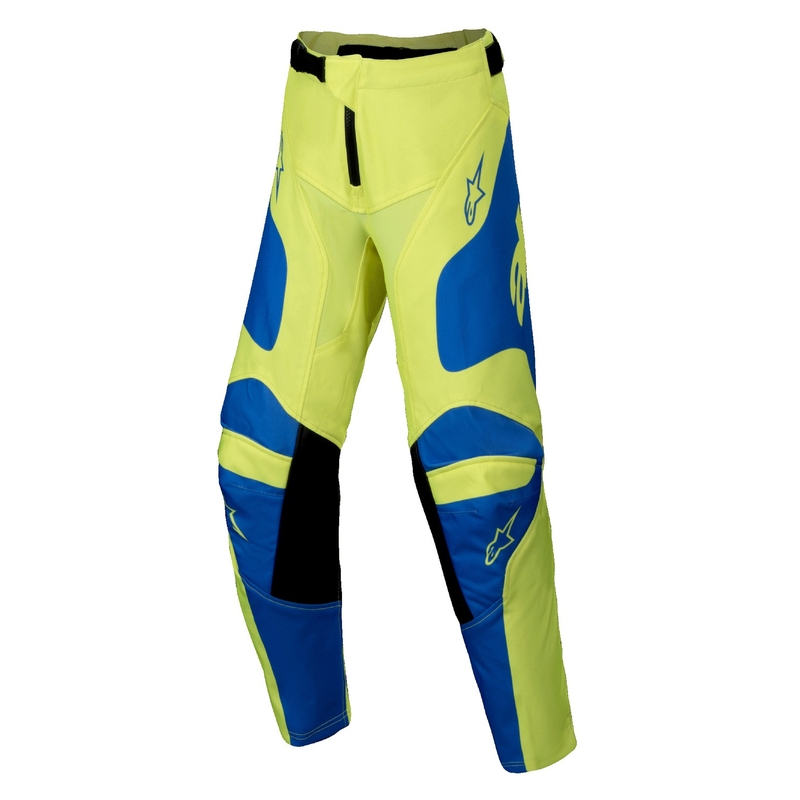 Alpinestars Racer Veil флуорово жълто-сини детски панталони за мотокрос