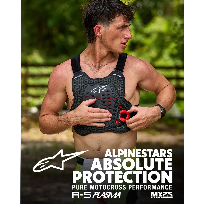 Alpinestars A-5 Plasma протектор за гърдите черно-червено-бял