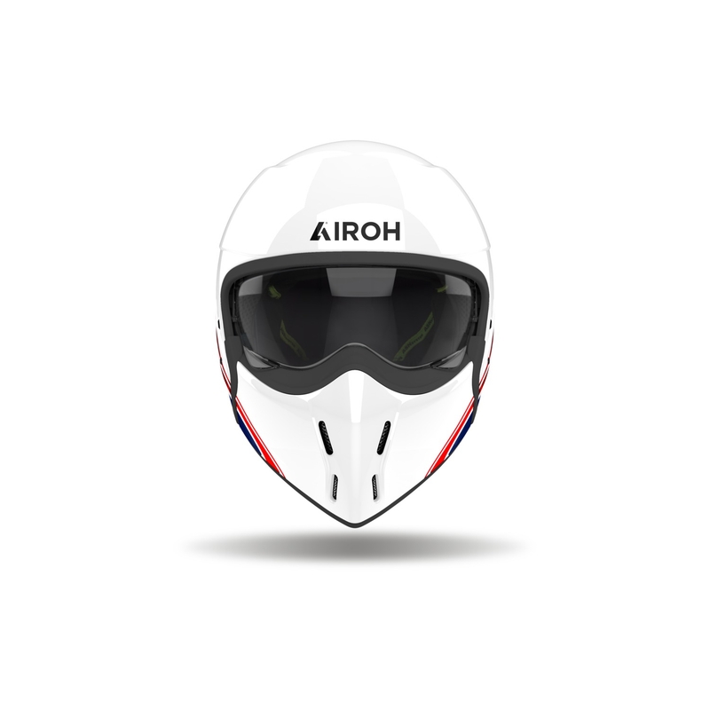 Модулна мотоциклетна каска Airoh J110 Eon лъскава бяло-синьо-червена