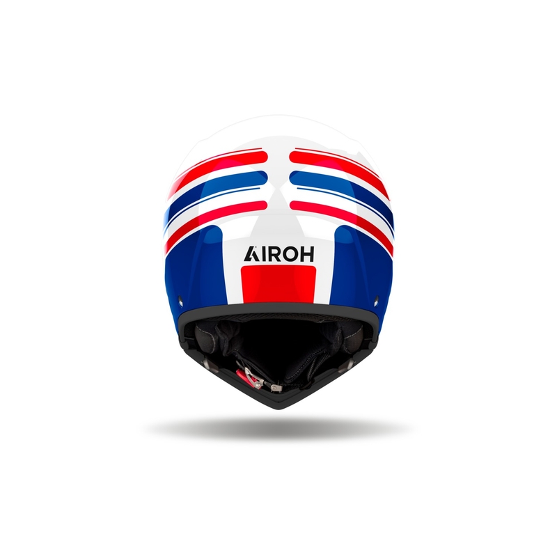 Модулна мотоциклетна каска Airoh J110 Eon лъскава бяло-синьо-червена
