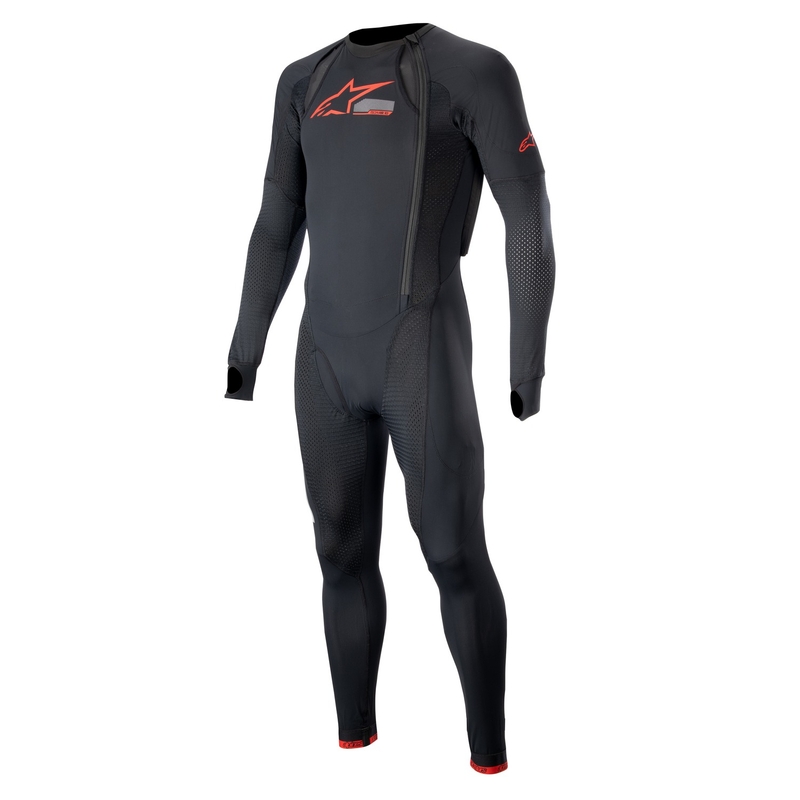 Външен слой на жилетката с въздушна възглавница Alpinestars TECH-AIR®10 с дълги крачоли черно-червено-сиво