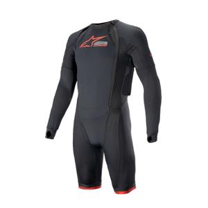 Външен слой на жилетката с въздушна възглавница Alpinestars TECH-AIR®10 с къси крачоли черно-червено-сиво