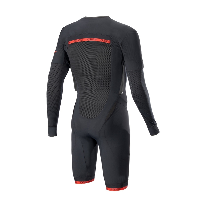 Външен слой на жилетката с въздушна възглавница Alpinestars TECH-AIR®10 с къси крачоли черно-червено-сиво