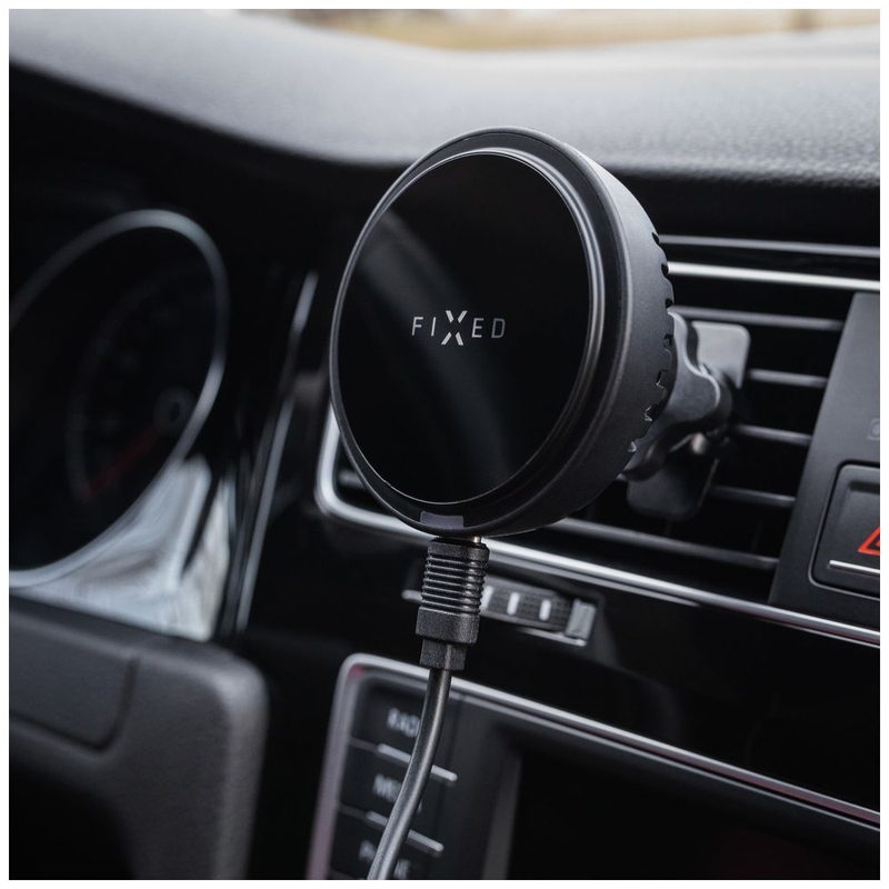 Държач за безжично зареждане FIXED MagCool с активно охлаждане с MagSafe Mount Black 15W