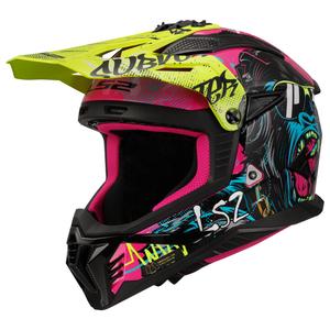 Мотокрос каска LS2 MX708 Fast II Gorilla лилаво-жълта
