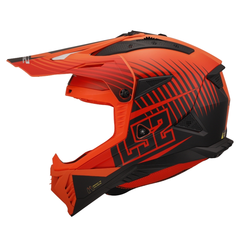 Мотокрос каска LS2 MX708 Fast II Duck оранжево-червена