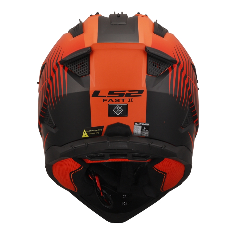 Мотокрос каска LS2 MX708 Fast II Duck оранжево-червена