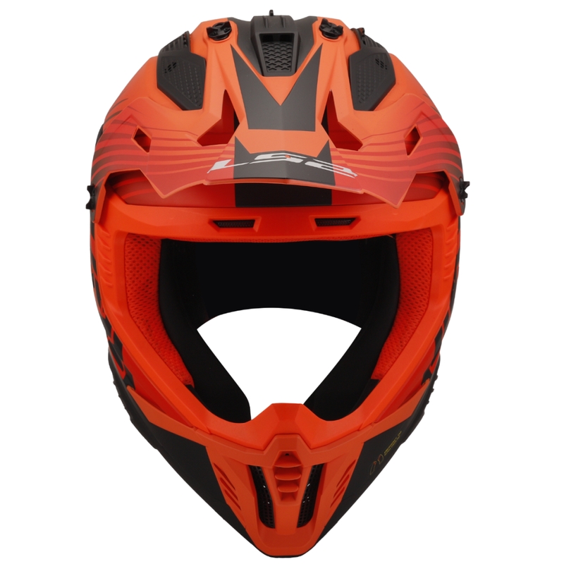 Мотокрос каска LS2 MX708 Fast II Duck оранжево-червена