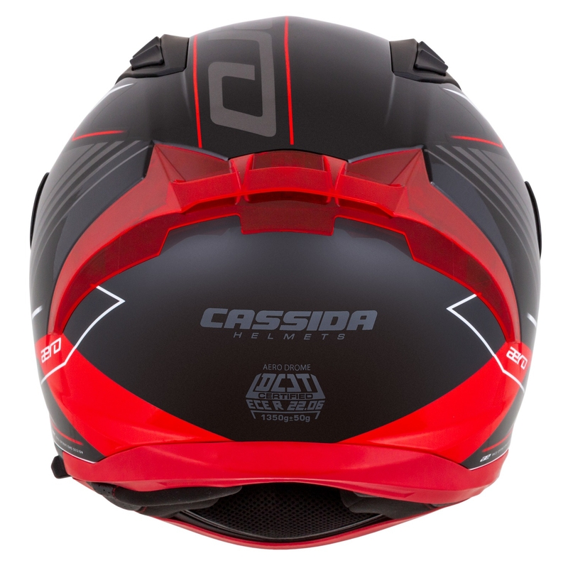 Cassida Aero Drome черно-червено-бяло-сива интегрална мотоциклетна каска