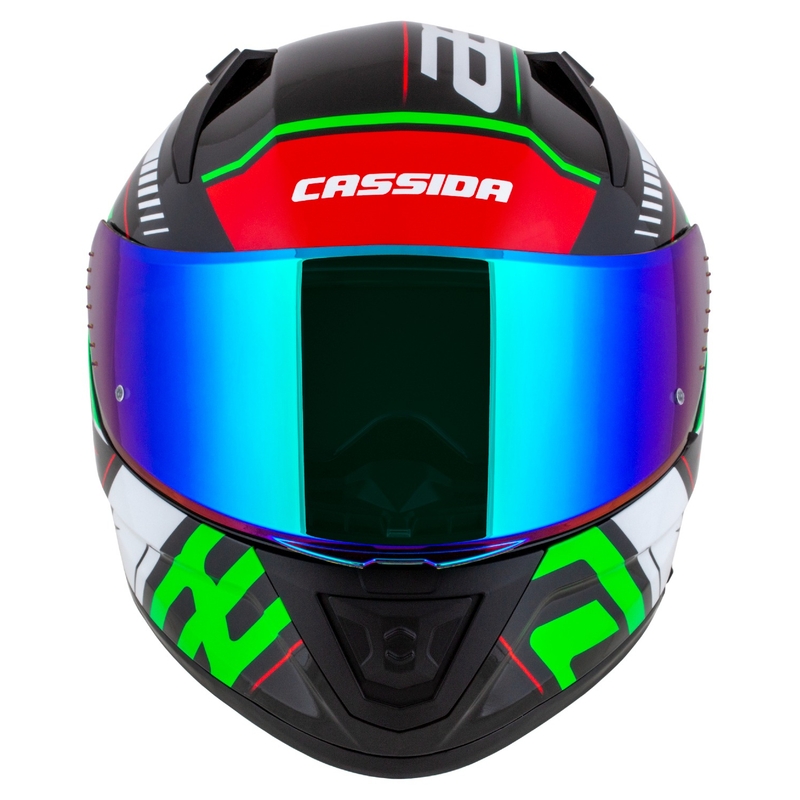 Cassida Aero Drome черно-червено-зелено-бяла интегрална мотоциклетна каска