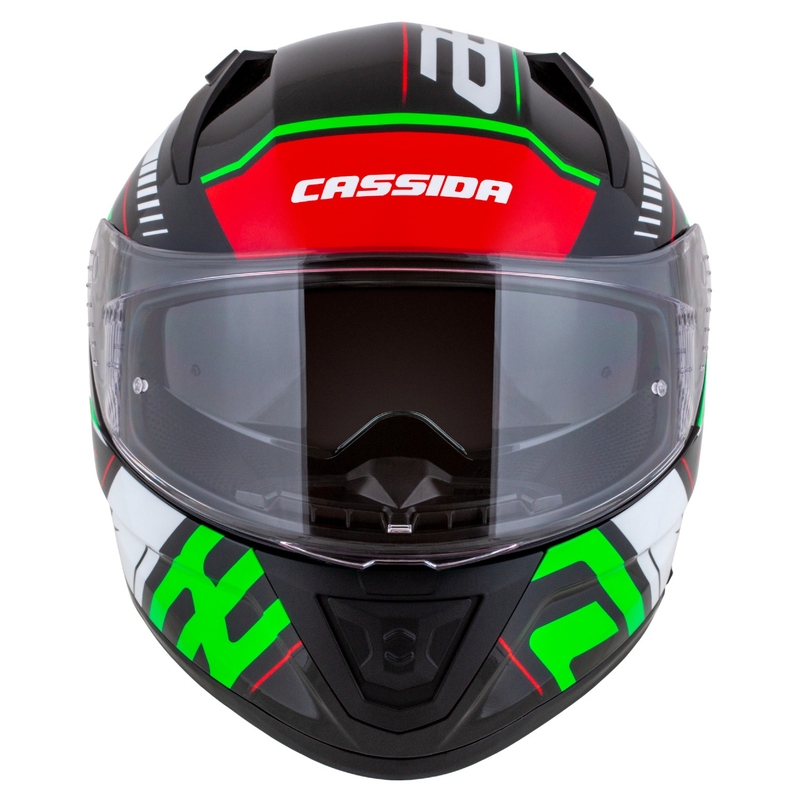 Cassida Aero Drome черно-червено-зелено-бяла интегрална мотоциклетна каска