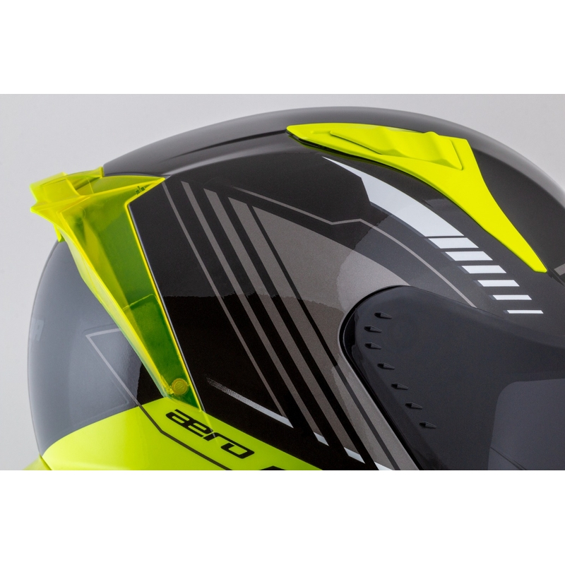 Cassida Aero Drome черно-флуо-жълто-бяло-сива интегрална мотоциклетна каска