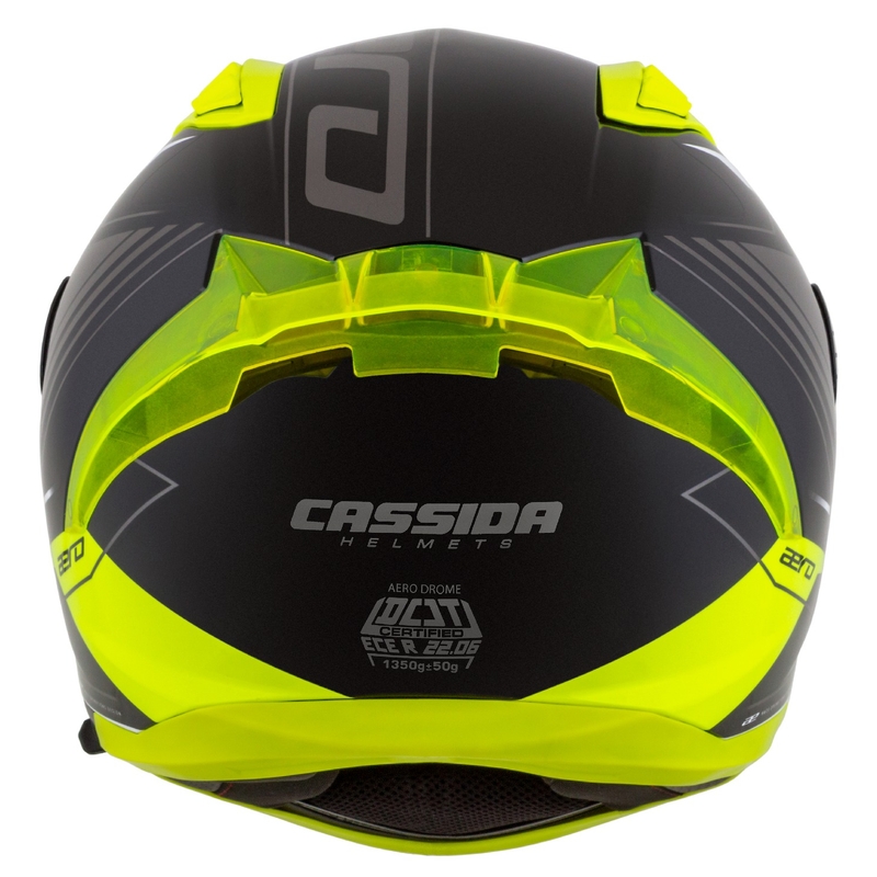 Cassida Aero Drome черно-флуо-жълто-бяло-сива интегрална мотоциклетна каска