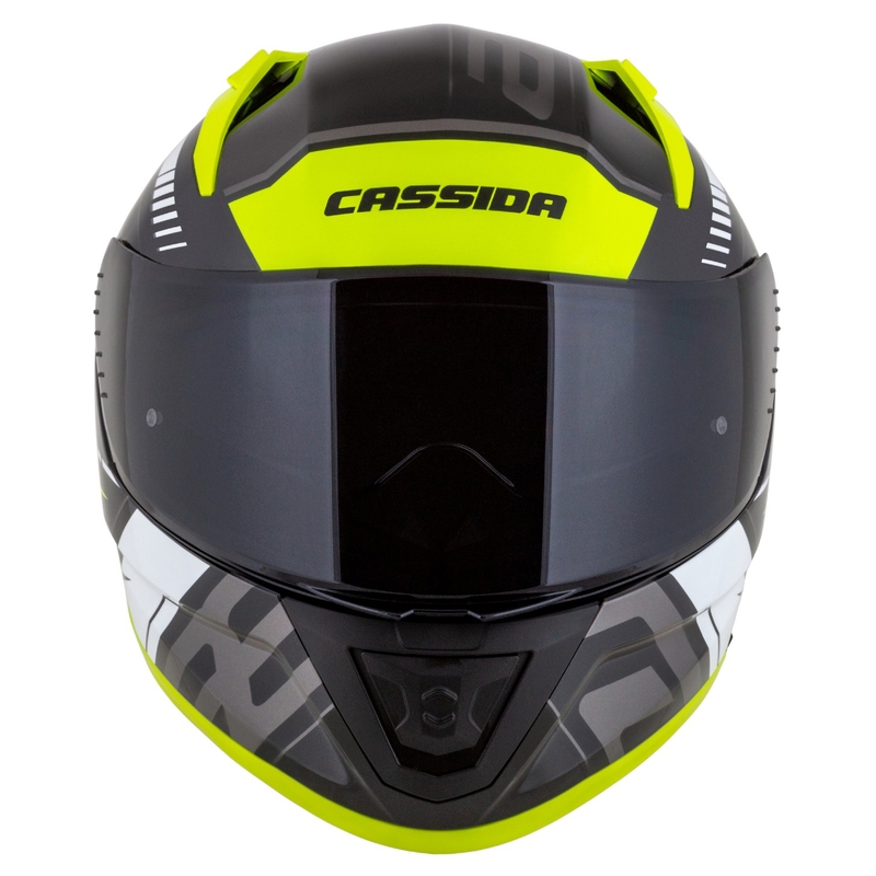 Cassida Aero Drome черно-флуо-жълто-бяло-сива интегрална мотоциклетна каска