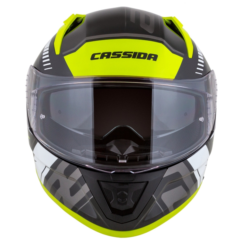 Cassida Aero Drome черно-флуо-жълто-бяло-сива интегрална мотоциклетна каска