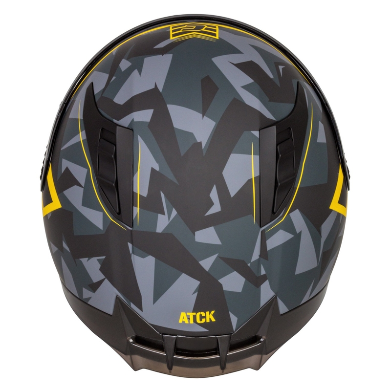 Интегрална мотоциклетна каска Cassida Aero camo сиво-черно-флуо жълто