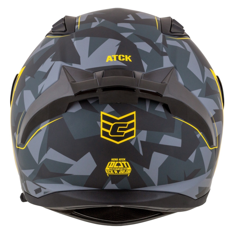 Интегрална мотоциклетна каска Cassida Aero camo сиво-черно-флуо жълто