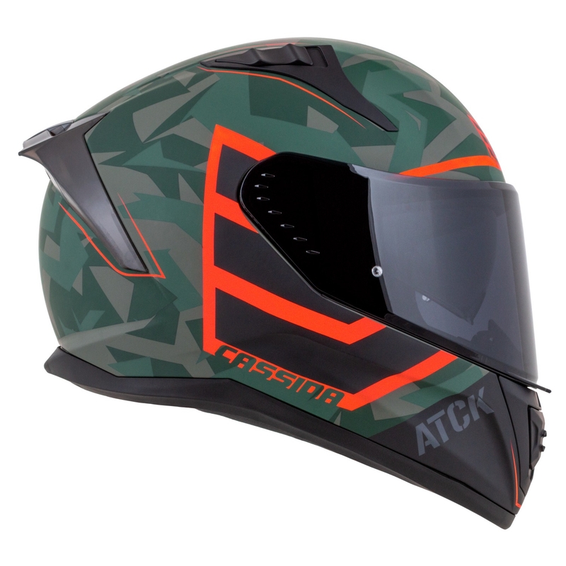 Cassida Aero ATCK камуфлажна зелена-черна-сива-оранжева интегрална мотоциклетна каска
