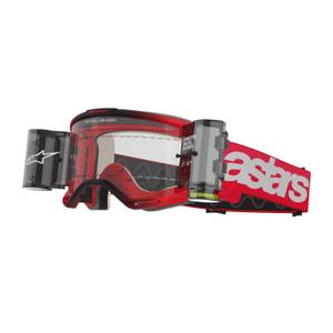 Alpinestars Vision 5 Blaze ROLL-OFF очила за мотокрос с широко зрение червени с прозрачен плексиглас