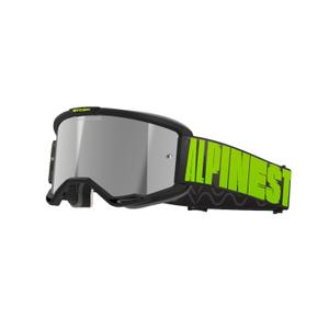 Alpinestars Vision 5 Hollow сиво-флуорово-жълти очила за мотокрос с огледален сребърен плексиглас