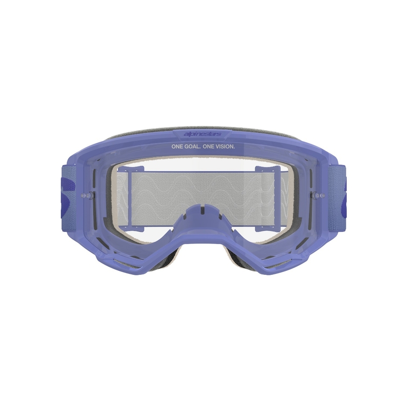 Очила за мотокрос Alpinestars Vision 5 Wordmark лилави с прозрачен плексиглас