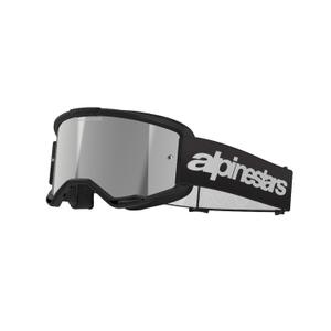 Очила за мотокрос Alpinestars Vision 3 Wordmark черни с огледален сребърен плексиглас