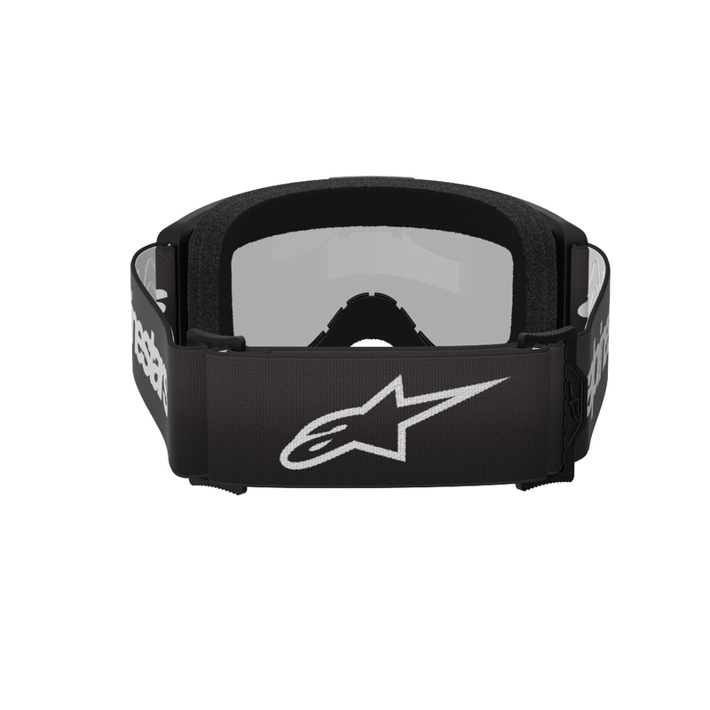Очила за мотокрос Alpinestars Vision 3 Wordmark черни с огледален сребърен плексиглас