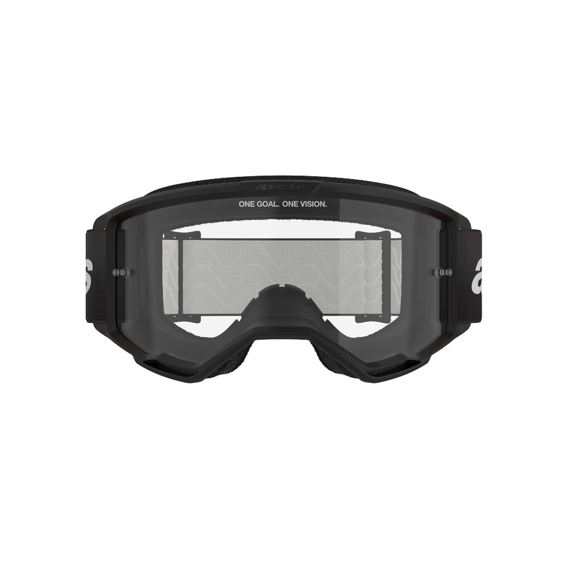 Очила за мотокрос Alpinestars Vision 3 Wordmark черни с прозрачен плексиглас
