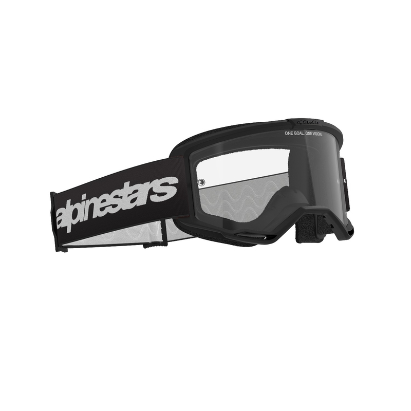 Очила за мотокрос Alpinestars Vision 3 Wordmark черни с прозрачен плексиглас