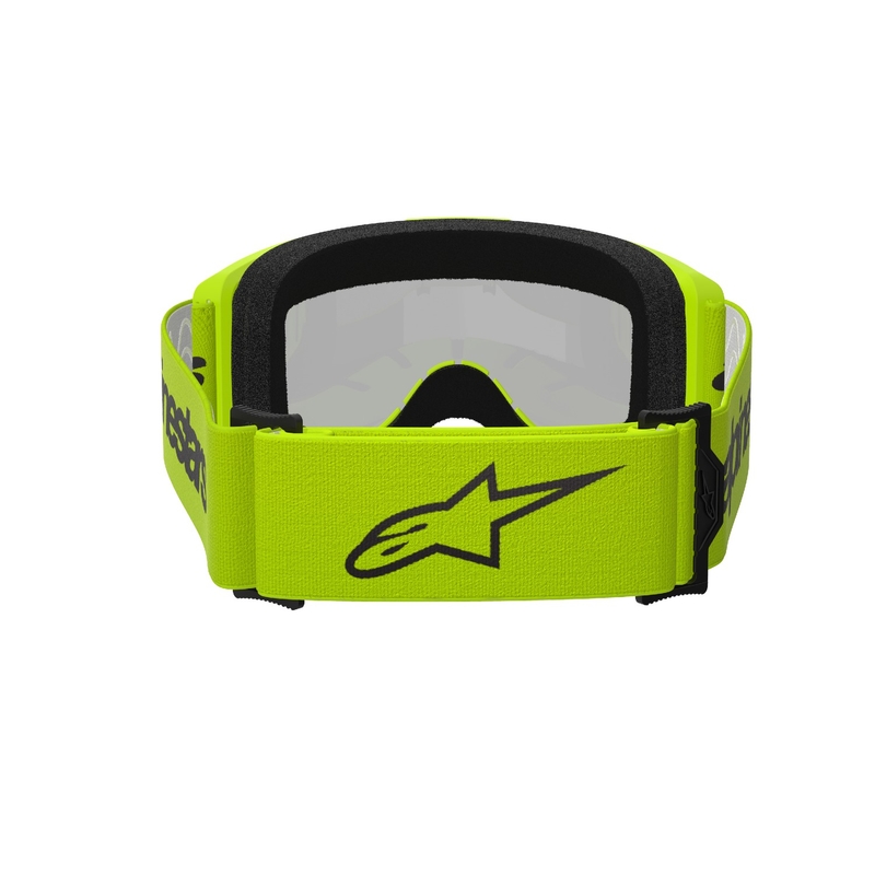 Alpinestars Vision 3 Wordmark флуорово жълти очила за мотокрос със сребърни радиални лещи